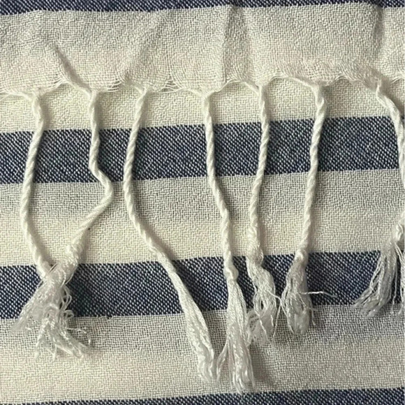 Isaac Mizrahi Viscose Beachy Boho Striped Nautical Fringed Kafta - Picture 7 of 7